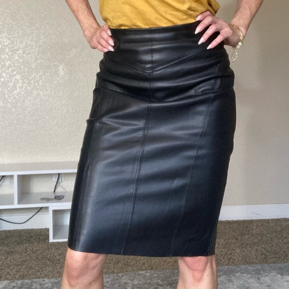 Express Dresses & Skirts - Express vegan leather black pencil skirt
